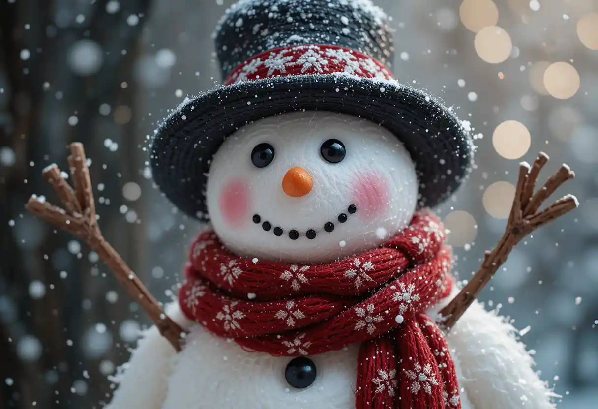 Bufanda para muñeco de nieve hecha a mano