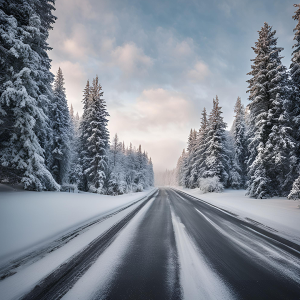 foto de una carretera con nieve