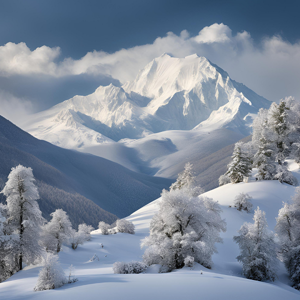 foto de una montaña con nieve