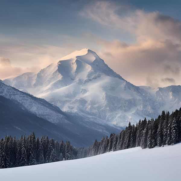 foto de una montaña con nieve