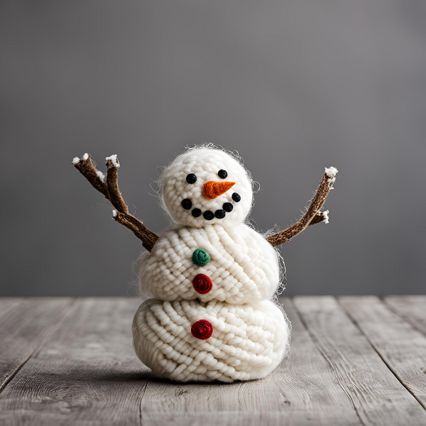 foto de un muñeco de nieve hecho con carton